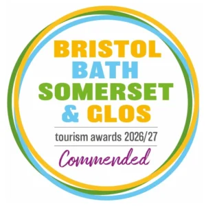 Commended award badge, Bristol, Bath, Somerset and Gloucestershire Tourism Awards 2026/27